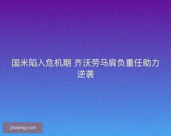 国米陷入危机期 齐沃劳马肩负重任助力逆袭