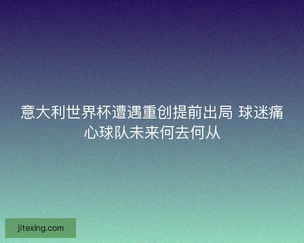 意大利世界杯遭遇重创提前出局 球迷痛心球队未来何去何从