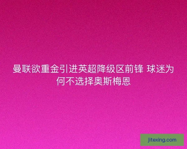 曼联欲重金引进英超降级区前锋 球迷为何不选择奥斯梅恩